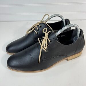 Novacas Women’s Lace Up Shoes Sz 40 Made In Portugal Oxford Leather Flats